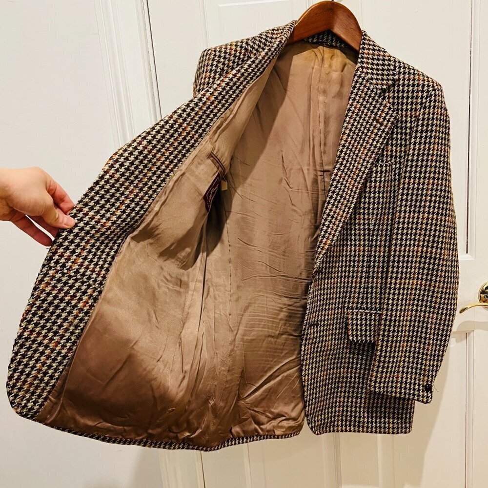 Vintage Dunn & Co. Men’s Tweed Jacket 41 R Multi Color Harris Tweed Blazer Sport - Picture 7 of 16
